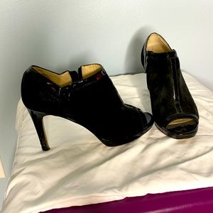 Black Heel Open Toe Bootie